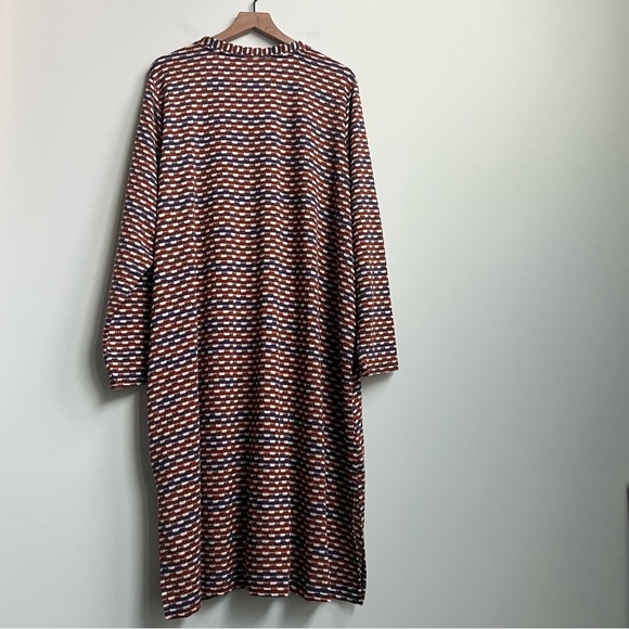 LOGO by Lori Goldstein Jacquard Duster Cardigan Purple Slate A611258 Longline - Picture 15 of 15